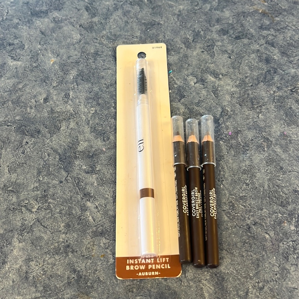 Lot of e.l.f. Brow pencil and 3 cover girl brown pencils